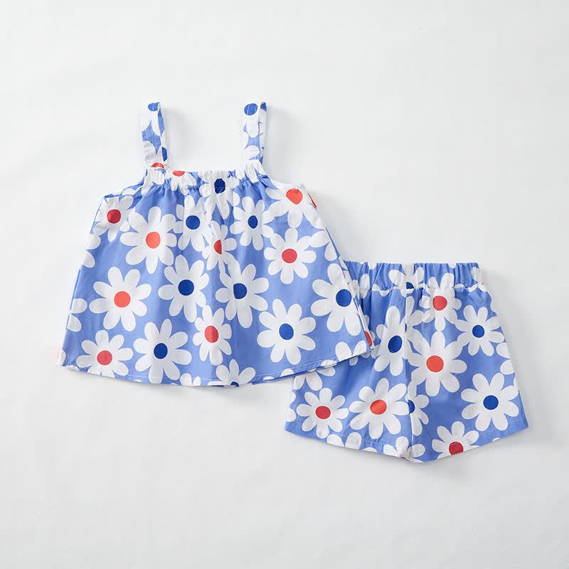 Baby Toddler Daisy Blue Top and Shorts 2-piece Set - image 2