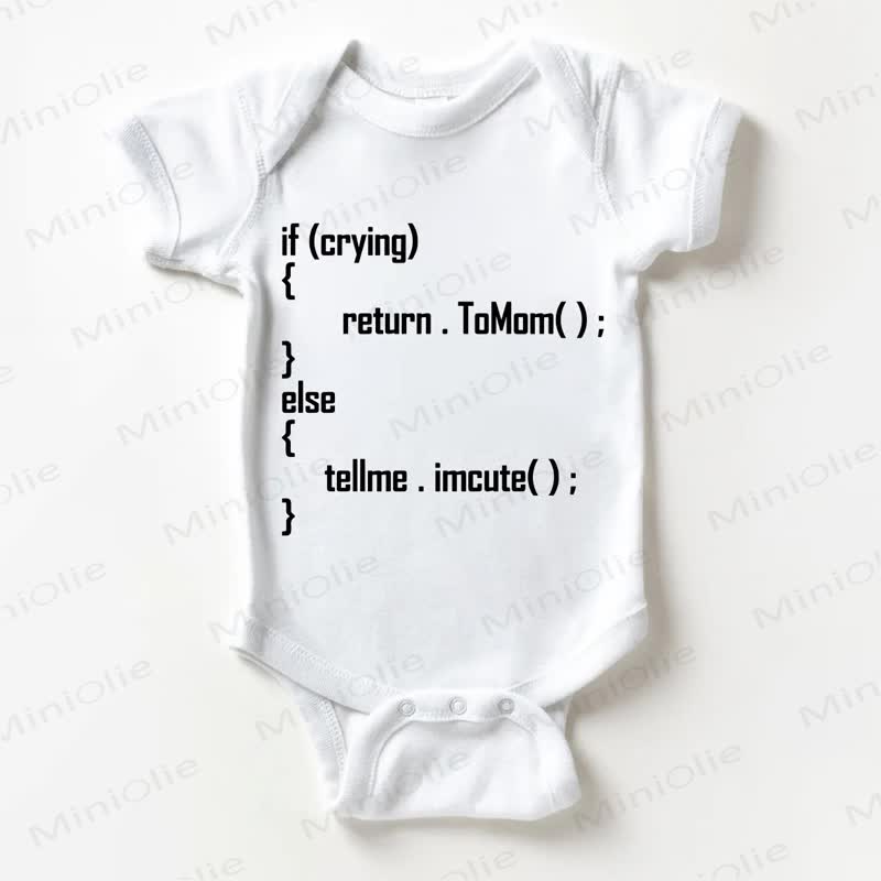 IF CRYING RETURN TOMOM ELSE TELLME IMCUTE Baby White Bodysuit - White - 18-24M - image 1