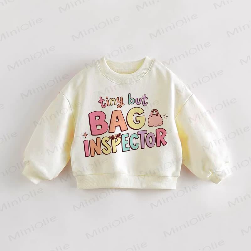 TINY BUT BAG INSPECTOR Baby Toddler Sweatshirt - Cream - 3-5T - image 1