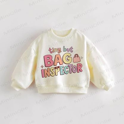 TINY BUT BAG INSPECTOR Baby Toddler Sweatshirt - Cream - 3-5T - image 1