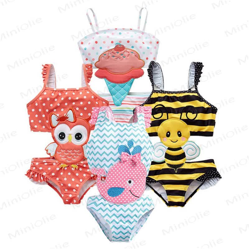 Toddler Girls Cartoon Print Sleeveless Two Piece Swimwear Set - image 9