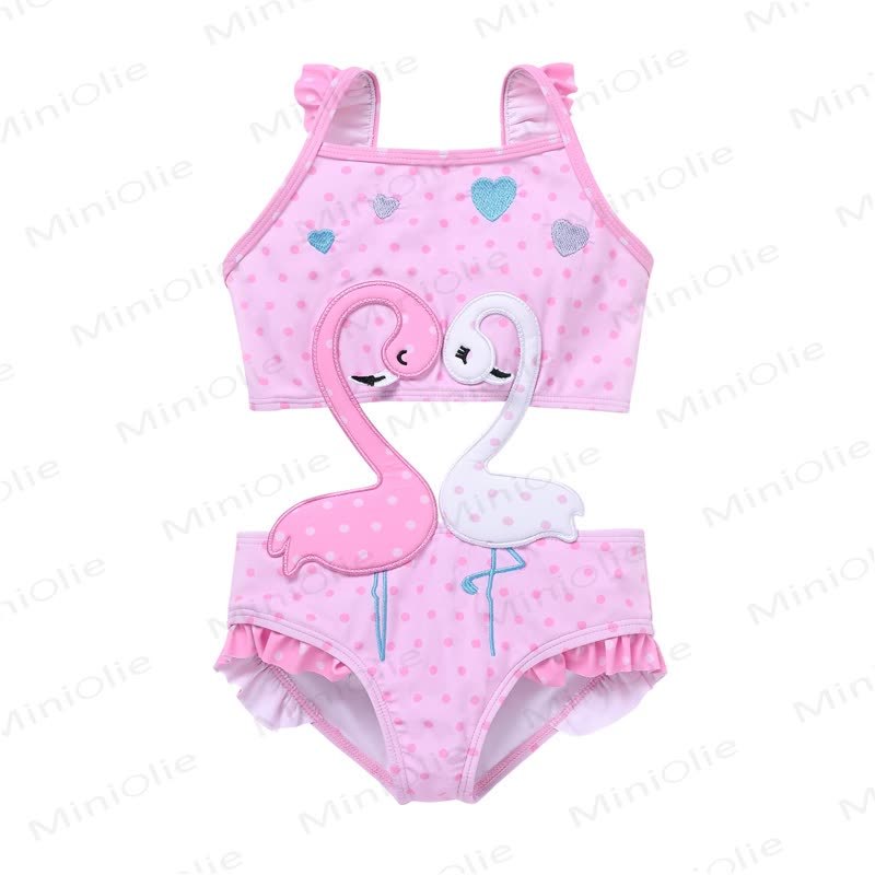 Toddler Girls Cartoon Print Sleeveless Two Piece Swimwear Set - Pink - 8-9T - image 7