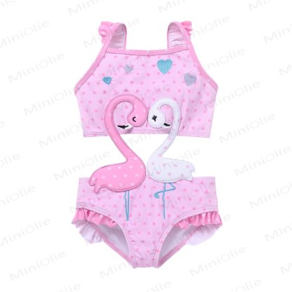 Toddler Girls Cartoon Print Sleeveless Two Piece Swimwear Set - Pink - 8-9T - image 7