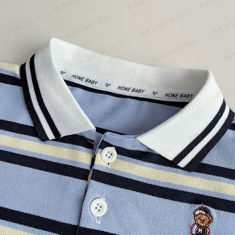 Toddler Boys Stripe Polo Shirt and Shorts 2-piece Set - image 3