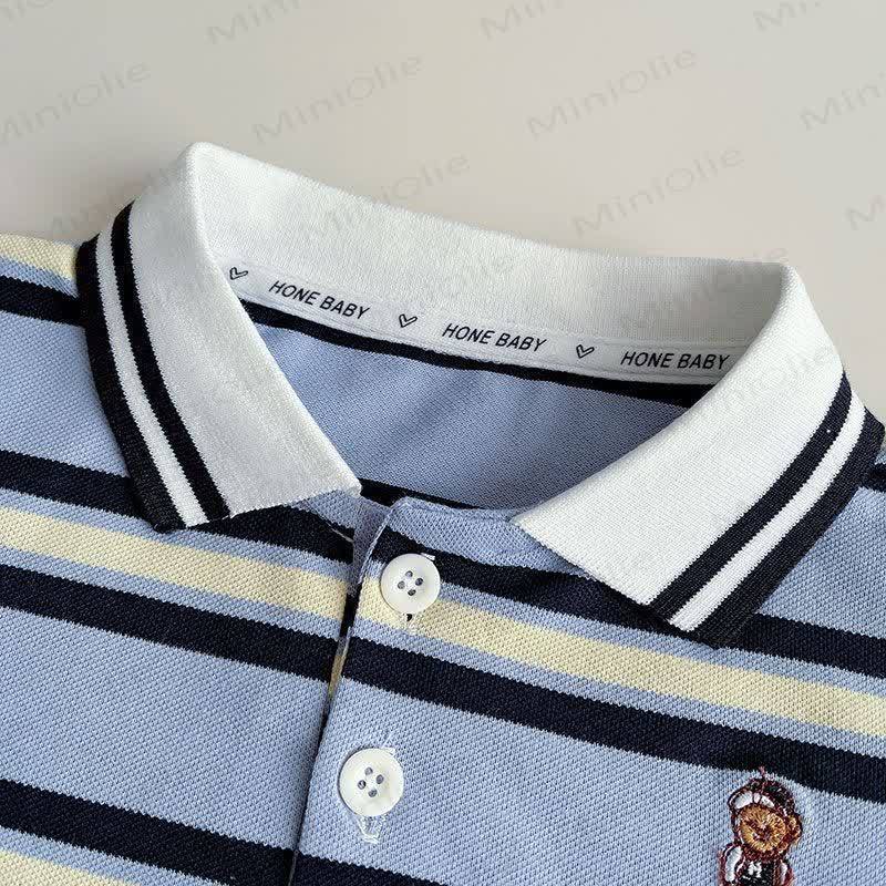 Toddler Boys Stripe Polo Shirt and Shorts 2-piece Set - image 3