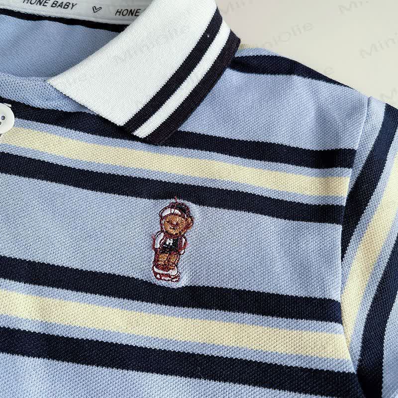 Toddler Boys Stripe Polo Shirt and Shorts 2-piece Set - image 4