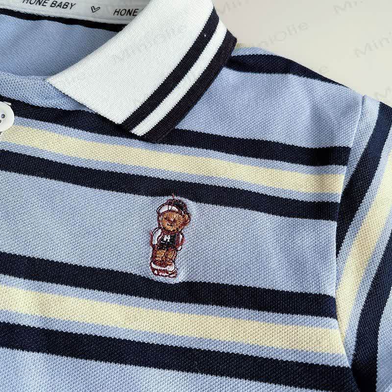 Toddler Boys Stripe Polo Shirt and Shorts 2-piece Set - image 4