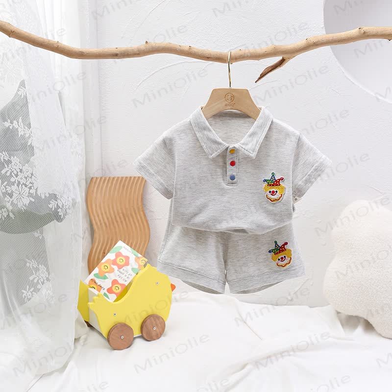 Baby Cartoon Short-Sleeve Set - Gray - 12-24M - image 2