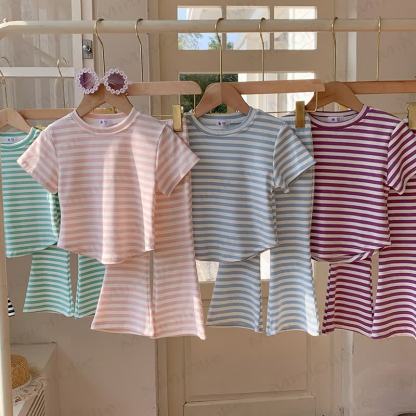 Toddler Stripe Short Sleeve Set - image 2