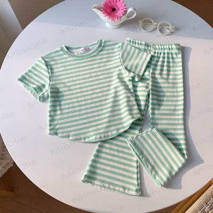 Toddler Stripe Short Sleeve Set - Green - 8-9T - image 6
