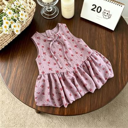 Toddler Baby Girl Purple Floral Sleeveless Dress - image 2
