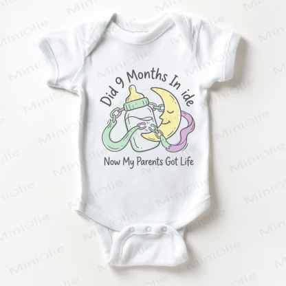 DID 9 MONTHS IN IDE NOW MY PARENTS GOT LIFE Baby White Bodysuit - White - 18-24M - image 1