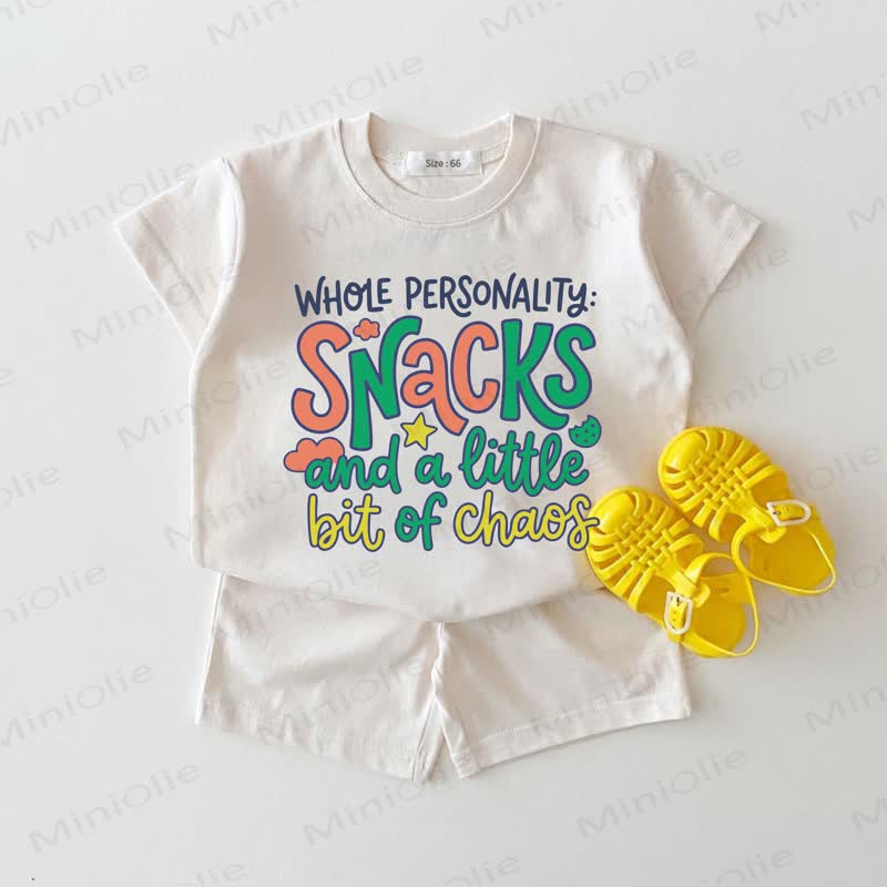 WHOLE PERSONALITY: SNACKS AND A LITTLE BIT OF CHAOS Baby White 2-piece Set - White - 18-24M - image 1