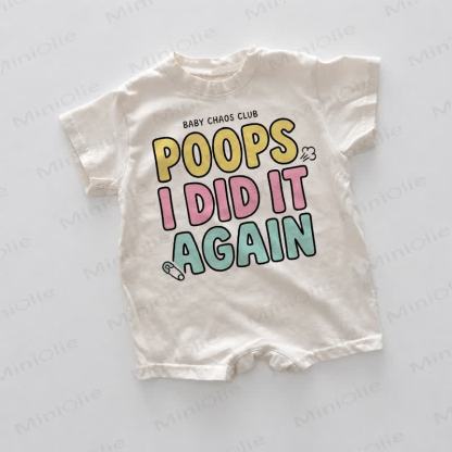 POOPS I DID IT AGAIN Baby White Slogan Romper - White - 18-24M - image 1
