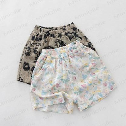 Toddler Girls Pastel Floral Print Shorts - image 1