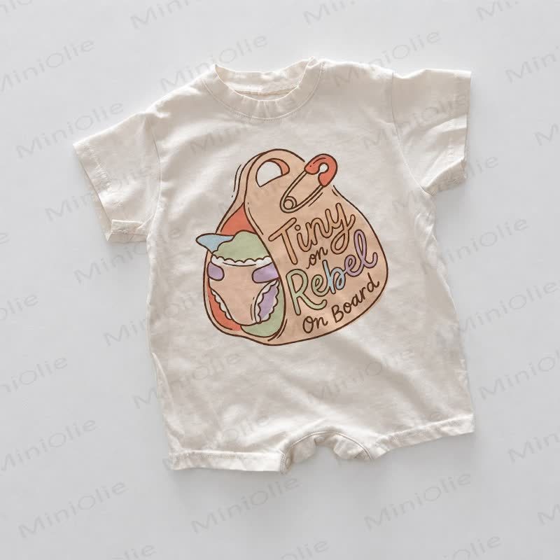 TINY ON REBEL ON BOARD Baby White Print Romper - White - 18-24M - image 1