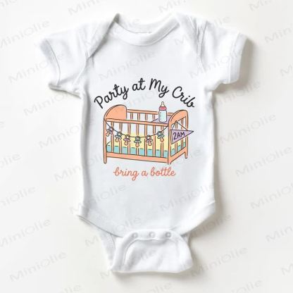 PARTY AT MY CRIB LOVING A BOTTLE Baby White Bodysuit - White - 18-24M - image 1