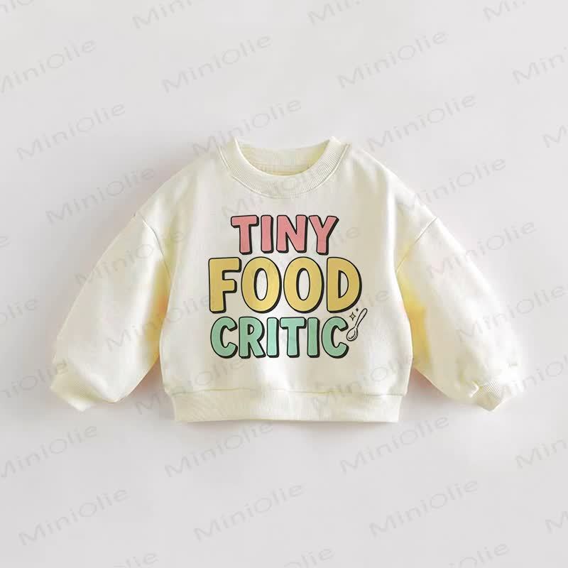 TINY FOOD CRITIC Baby Toddler Spoon Cream Sweatshirt - Cream - 3-5T - image 1