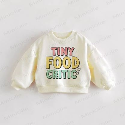 TINY FOOD CRITIC Baby Toddler Spoon Cream Sweatshirt - Cream - 3-5T - image 1
