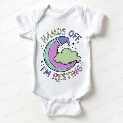 HANDS OFF I'M RESTING Baby Moon White Bodysuit - White - 18-24M - image 1