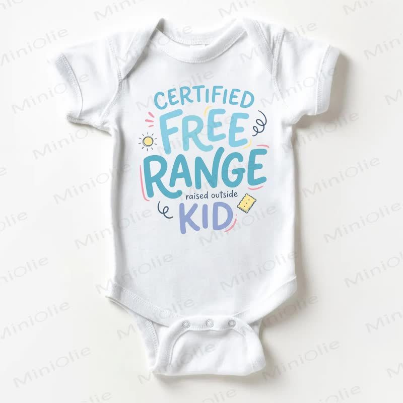 CERTIFIED FREE RANGE RAISED OUTSIDE KID Baby Slogan White Bodysuit - White - 18-24M - image 1