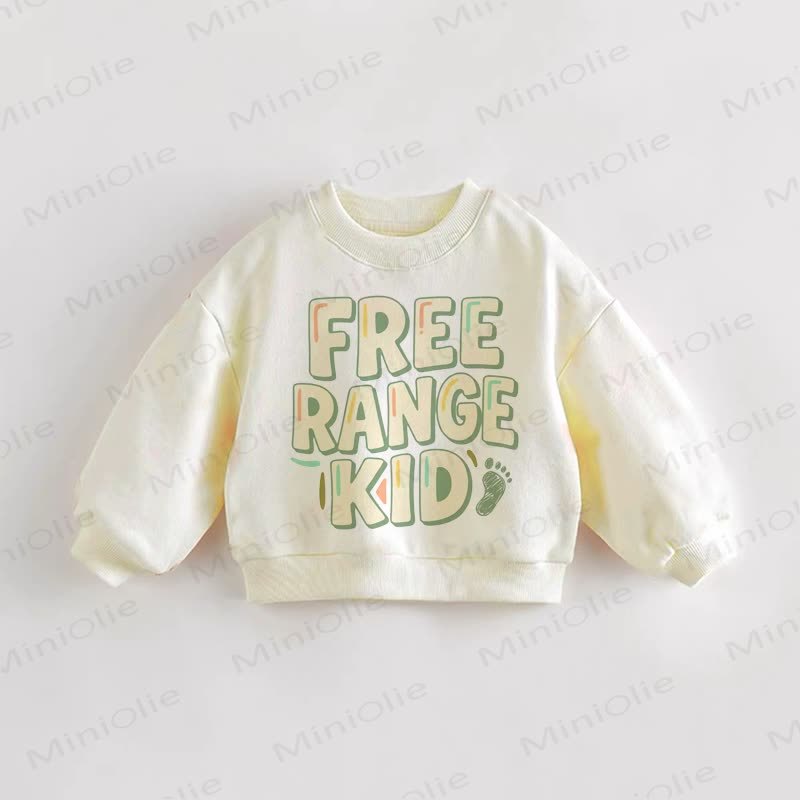FREE RANGE KID Baby Toddler Slogan Cream Sweatshirt - Cream - 3-5T - image 1