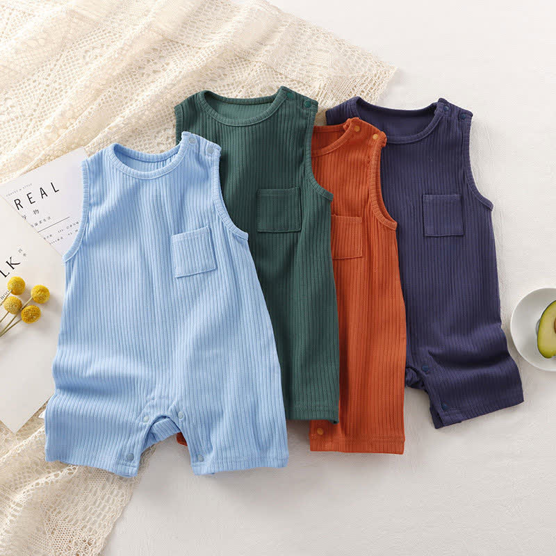 Baby Solid color Sleeveless Romper - image 1