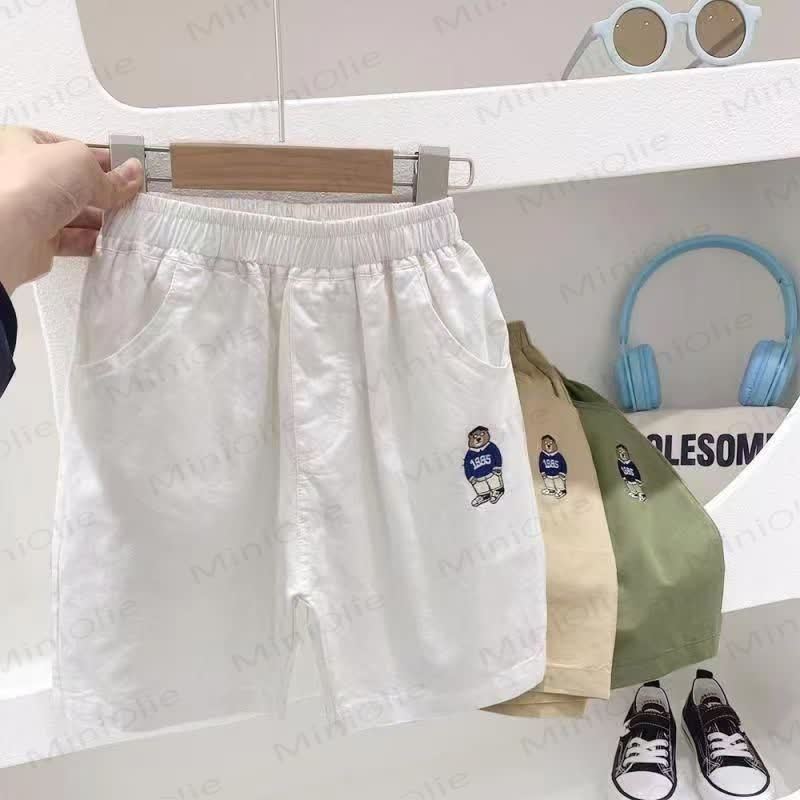 Toddler Kid Boys Bear Embroidered Shorts - White - 10-11T - image 4