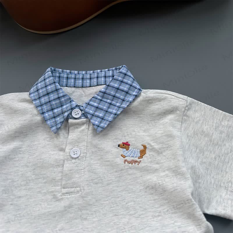 Baby Toddler Check Collar Polo Shirt or Denim Shorts - image 5