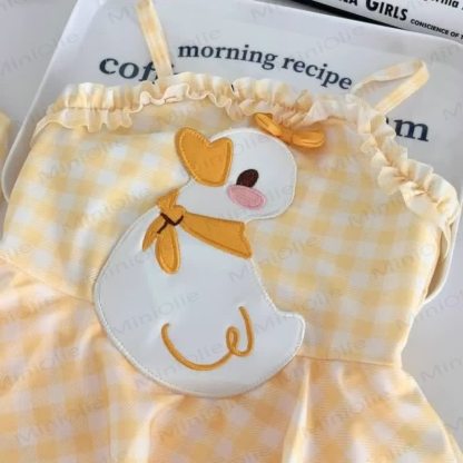 Toddler Girls Yellow Gingham Duck Print Ruffle Swimsuit - image 3