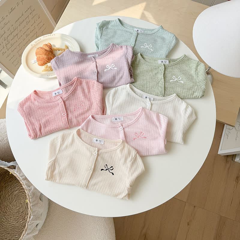 Toddler Girl Bow Embroidered Rib Knit Cardigan - image 11