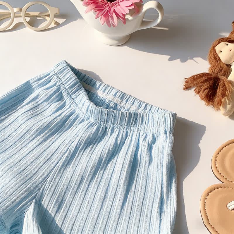 Toddler Girl Solid Color Ribbed Top and Shorts 2-piece Sleeveless Set - image 10