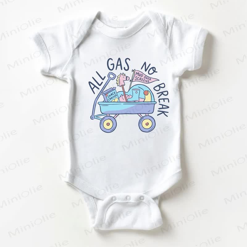 ALL GAS NO BREAK Baby White Bodysuit - White - 18-24M - image 1