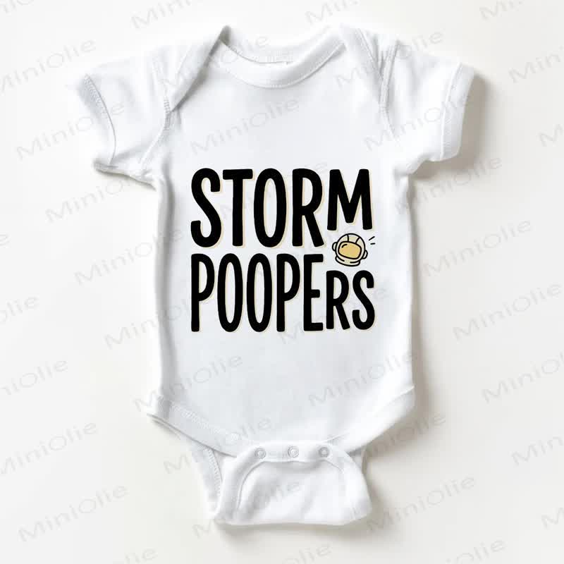 STORM POOPERS Baby Slogan White Bodysuit - White - 18-24M - image 1