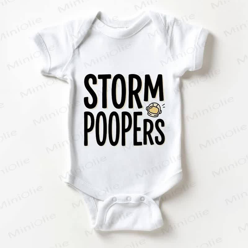 STORM POOPERS Baby Slogan White Bodysuit - White - 18-24M - image 1