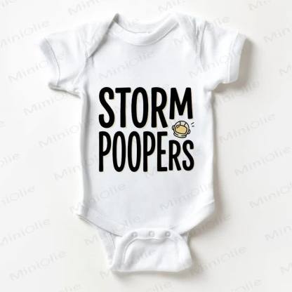 STORM POOPERS Baby Slogan White Bodysuit - White - 18-24M - image 1