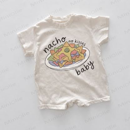 NACHO NO KISS BABY Baby White Nacho Print Romper - White - 18-24M - image 1