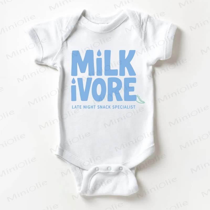 MILK IVORE LATE NIGHT SNACK SPECIALIST Baby White Bodysuit - White - 18-24M - image 1