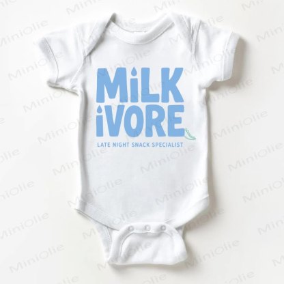 MILK IVORE LATE NIGHT SNACK SPECIALIST Baby White Bodysuit - White - 18-24M - image 1