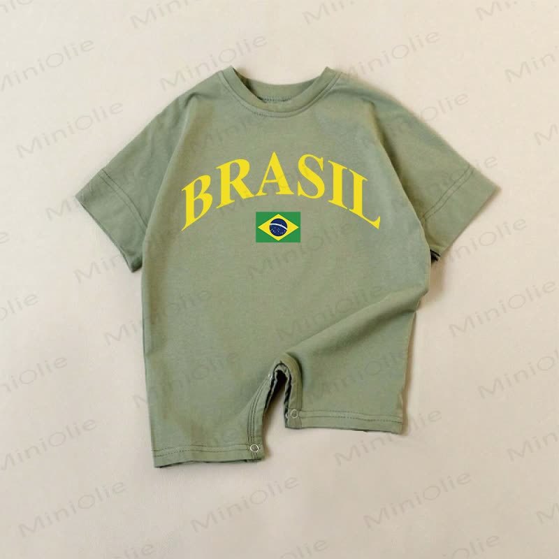 BRASIL Baby Slogan Romper - Green - 18-24M - image 1