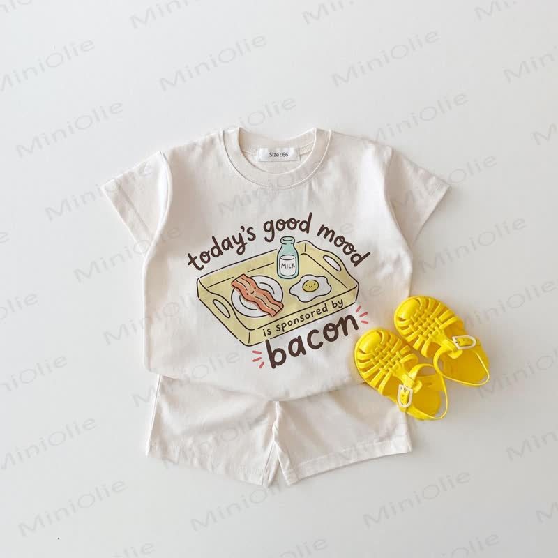 TODAY'S GOOD MOOD IS SPONSORED BY BACON Baby Food White 2-piece Set - White - 18-24M - image 1