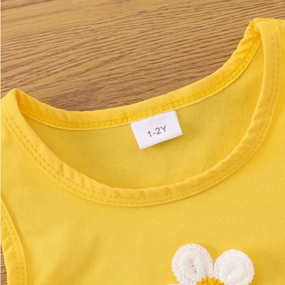 Baby Girl Yellow Daisy Sleeveless Set - image 3