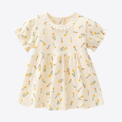 Baby Toddler Girl Floral Summer Dress - Yellow Flower - 3-4T - image 1