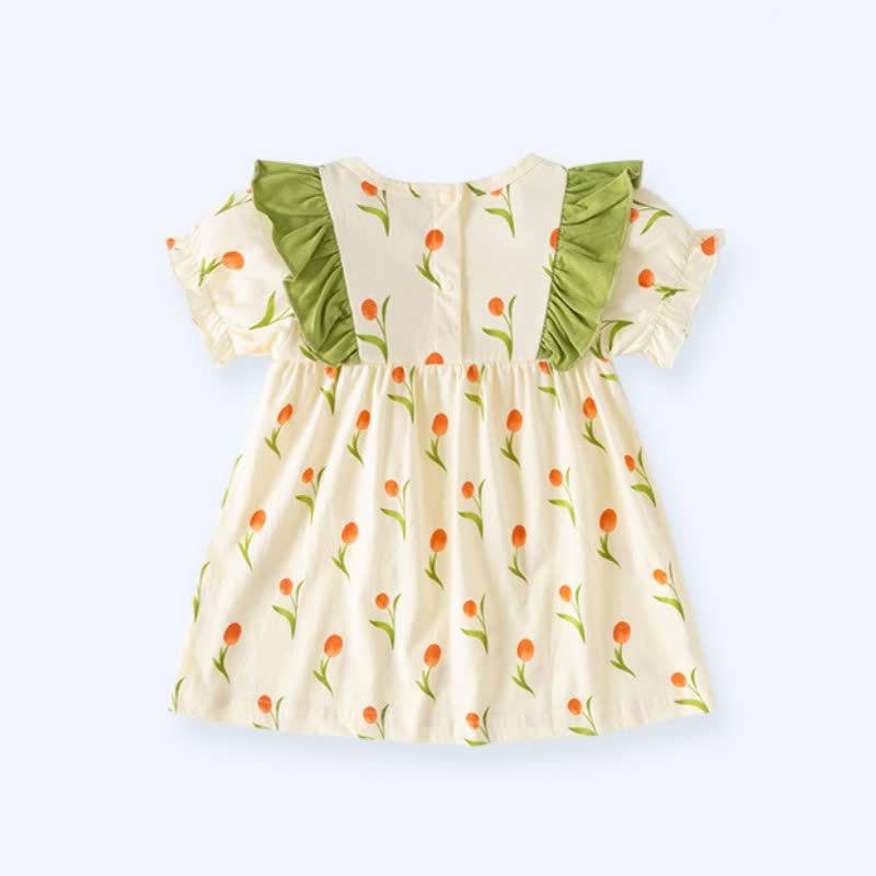 Toddler Baby Girl Bunny and Flower Print Summer Dress - image 5