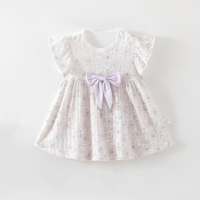Baby Toddler Girl Flutter/Short Sleeve Summer Dress - Purple - 2-3T - image 1