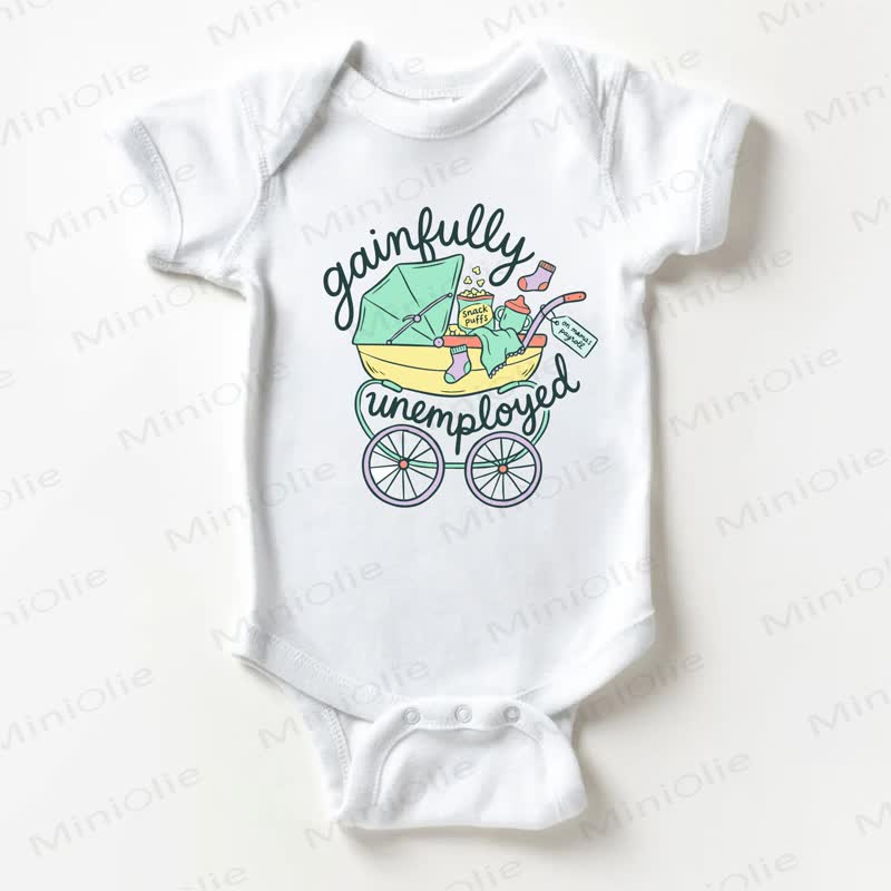 GAINFULLY UNEMPLOYED Baby Slogan White Bodysuit - White - 18-24M - image 1
