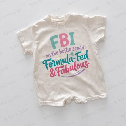 FBI ON THE BOTTLE SQUAD FORMULA-FED & FABULOUS Baby White Print Romper - White - 18-24M - image 1