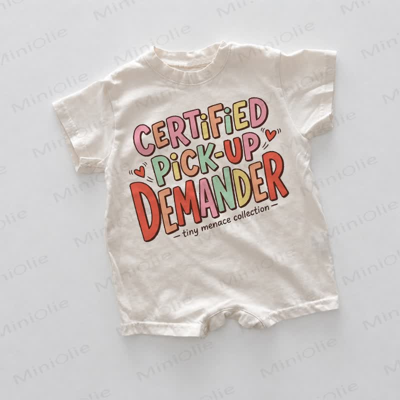 CERFITIED PICK-UP DEMANDER TINY MENACE COLLECTION Baby White Print Romper - White - 18-24M - image 1