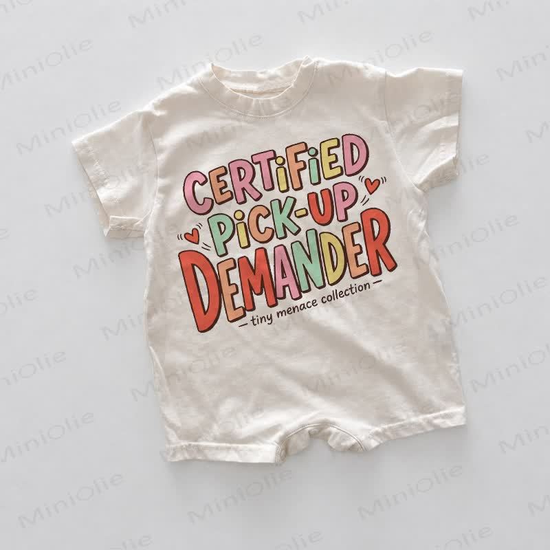 CERFITIED PICK-UP DEMANDER TINY MENACE COLLECTION Baby White Print Romper - White - 18-24M - image 1