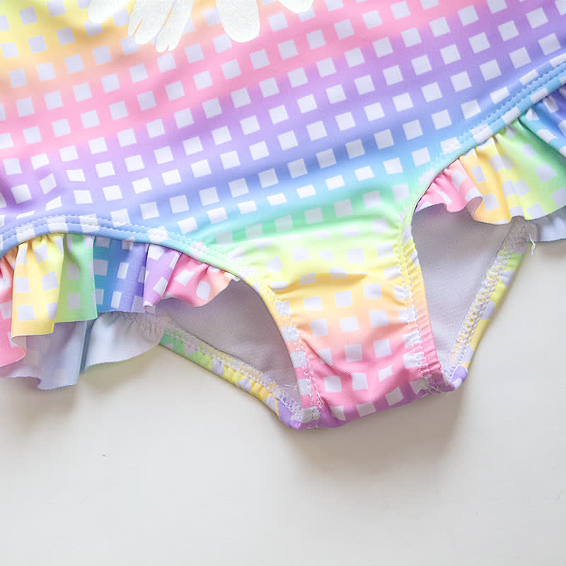 Toddler Girls Daisy Plaid Ruffle One Piece Swimwear - image 3